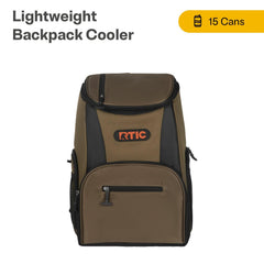 RTIC olive backpack cooler insulation close-up highlighting high-density foam.