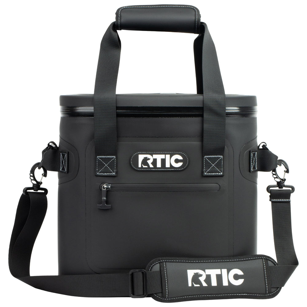 RTIC Soft Cooler 20-Can front view for easy access during trips.