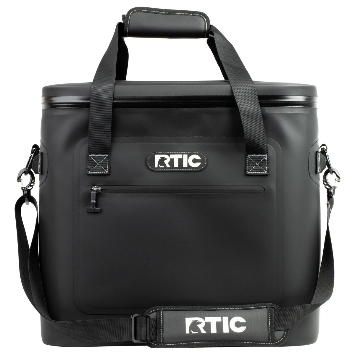 RTIC Soft Cooler 40 Can lid open for quick access and cooling.