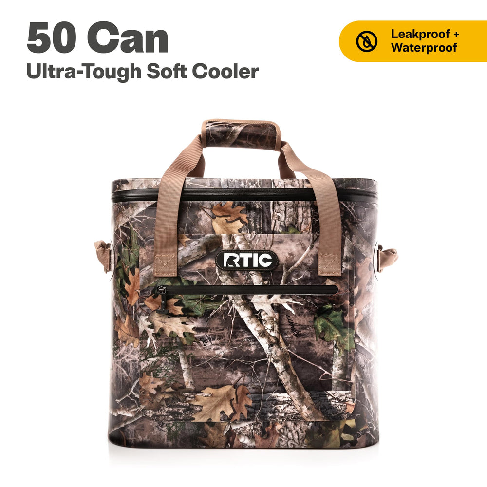 RTIC Soft Cooler 50 Can leak-proof zipper prevents spills during trips.
