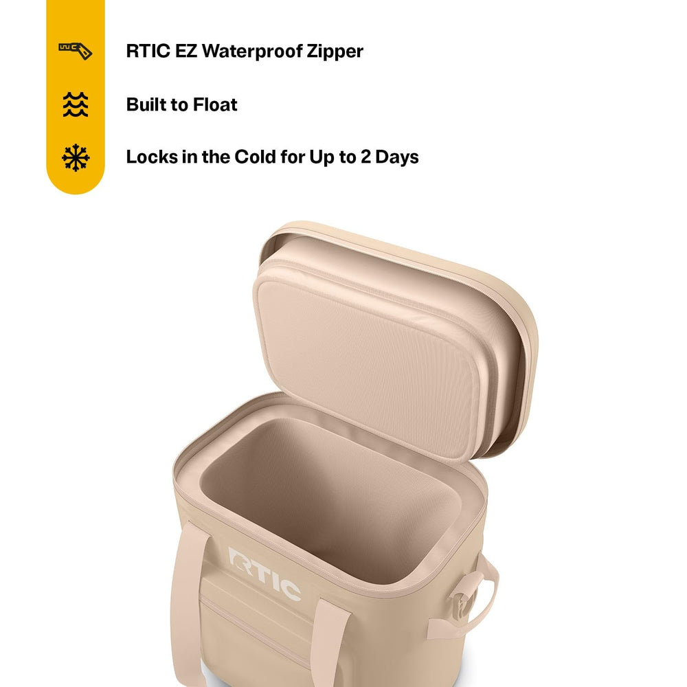 RTIC Soft Cooler Pro Cold Lock Lid preserves chill with quick access.