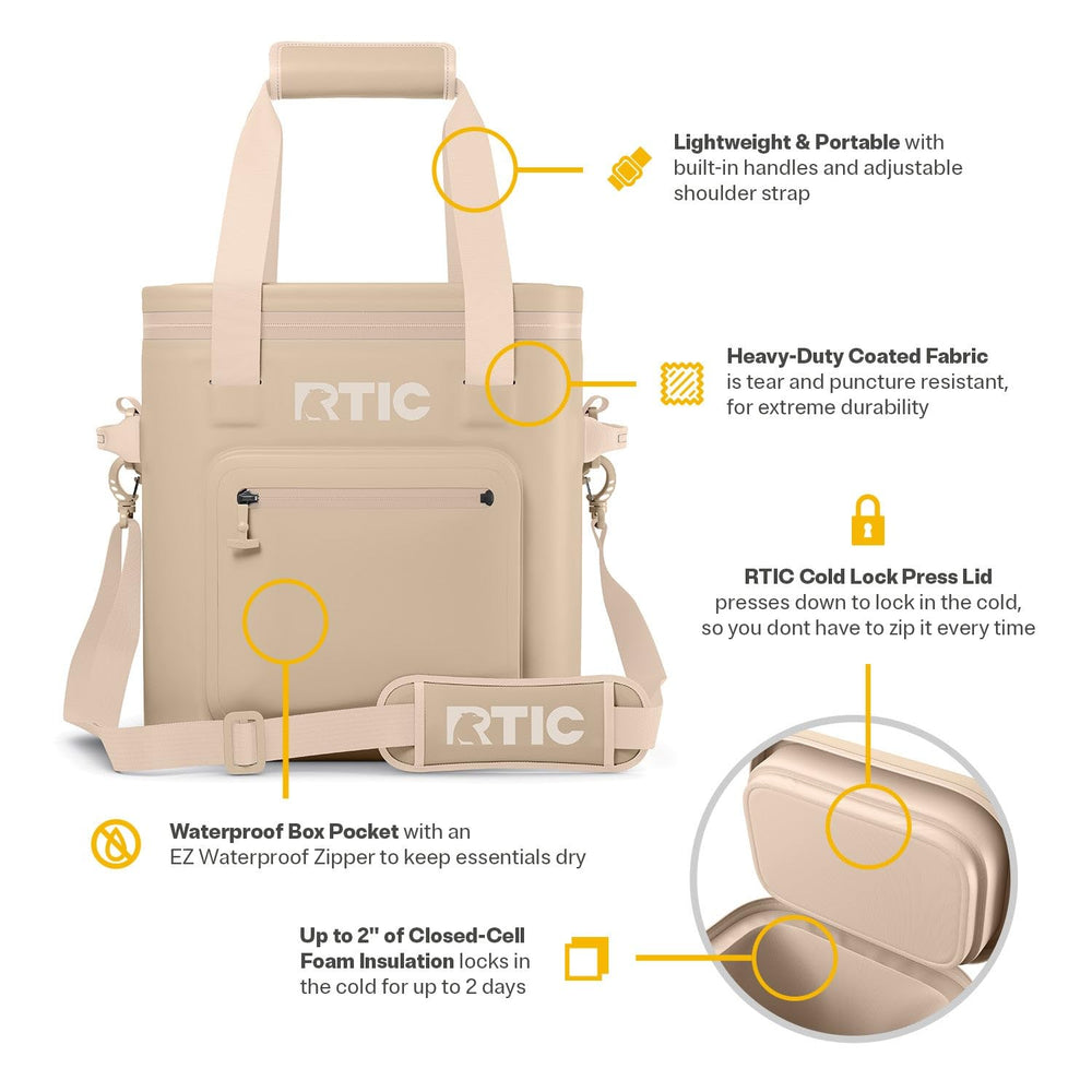 RTIC Soft Cooler Pro waterproof pocket keeps valuables dry and reachable.