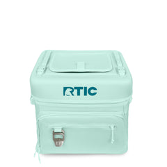 RTIC soft-sided collapsible cooler bag shown folded for storage