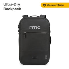 RTIC Ultra Dry Backpack with welded seams for moisture protection.