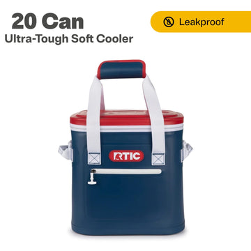RTIC Ultra-Tough Soft Cooler side view highlights rugged nylon exterior for outdoor adventures.