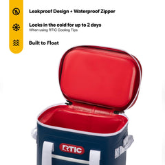 RTIC cooler floating on water ideal for pool and lake adventures