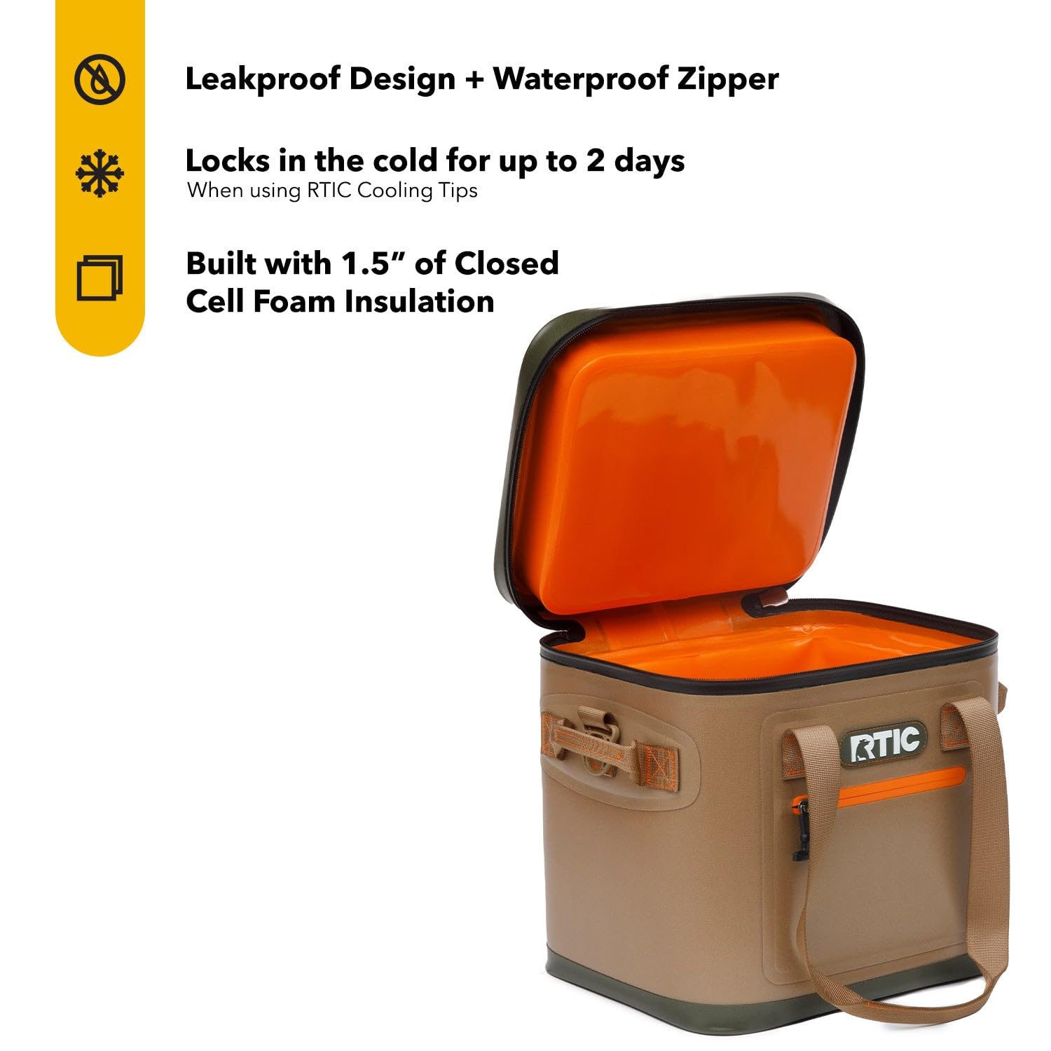 RTIC ultra-tough soft cooler features lightweight nylon exterior