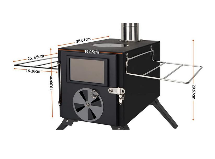 Ruaizel wood stove glass door lets you watch flames and adjust heat easily.