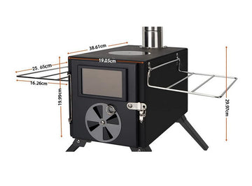 Ruaizel wood stove glass door lets you watch flames and adjust heat easily.