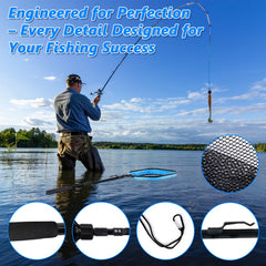 Rubber-coated fishing net with snag-free mesh