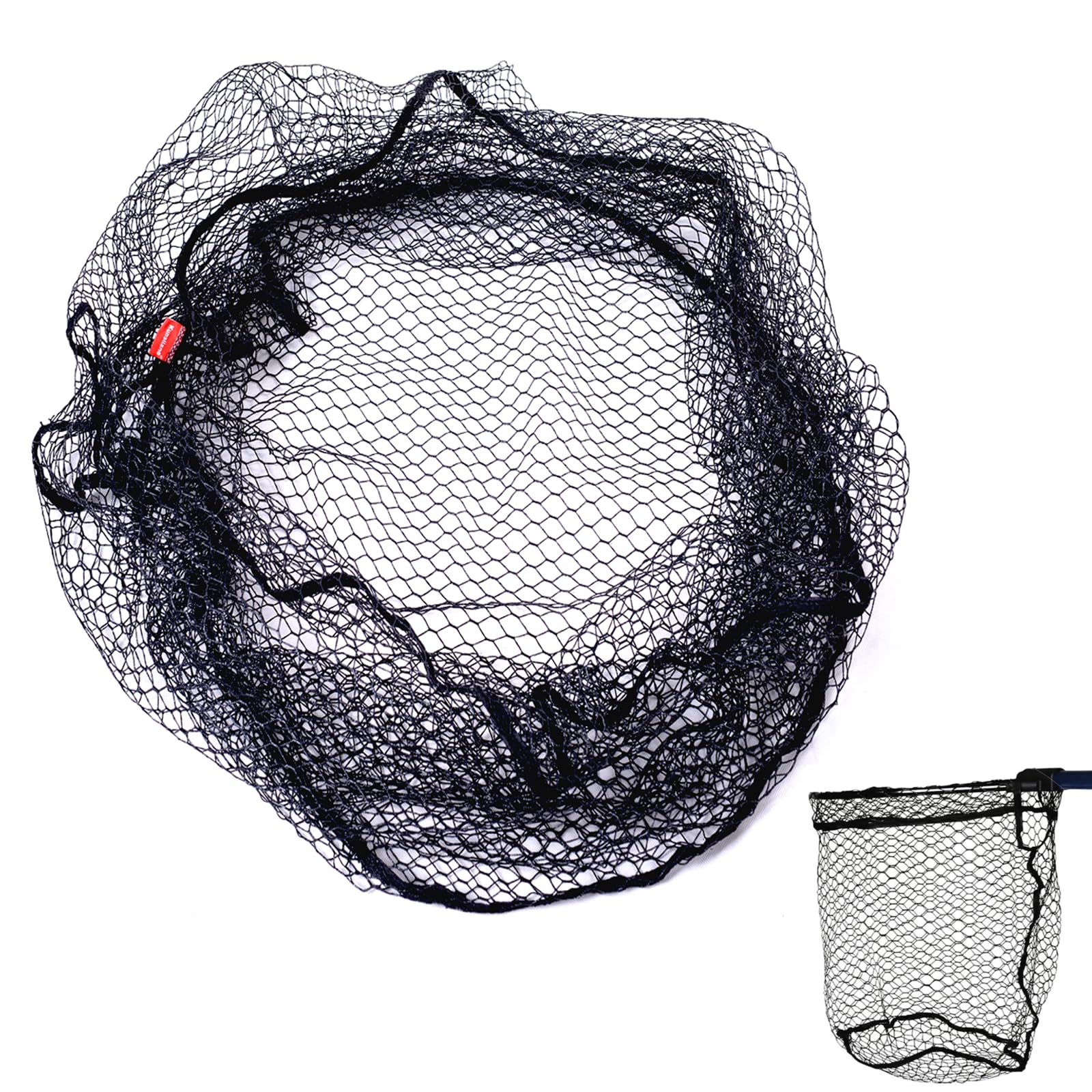 36-inch depth rubber-coated landing net replacement with 32.2-inch diameter