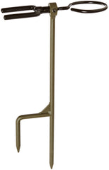 Rubber coating on stake for non-slip, non-damaging use