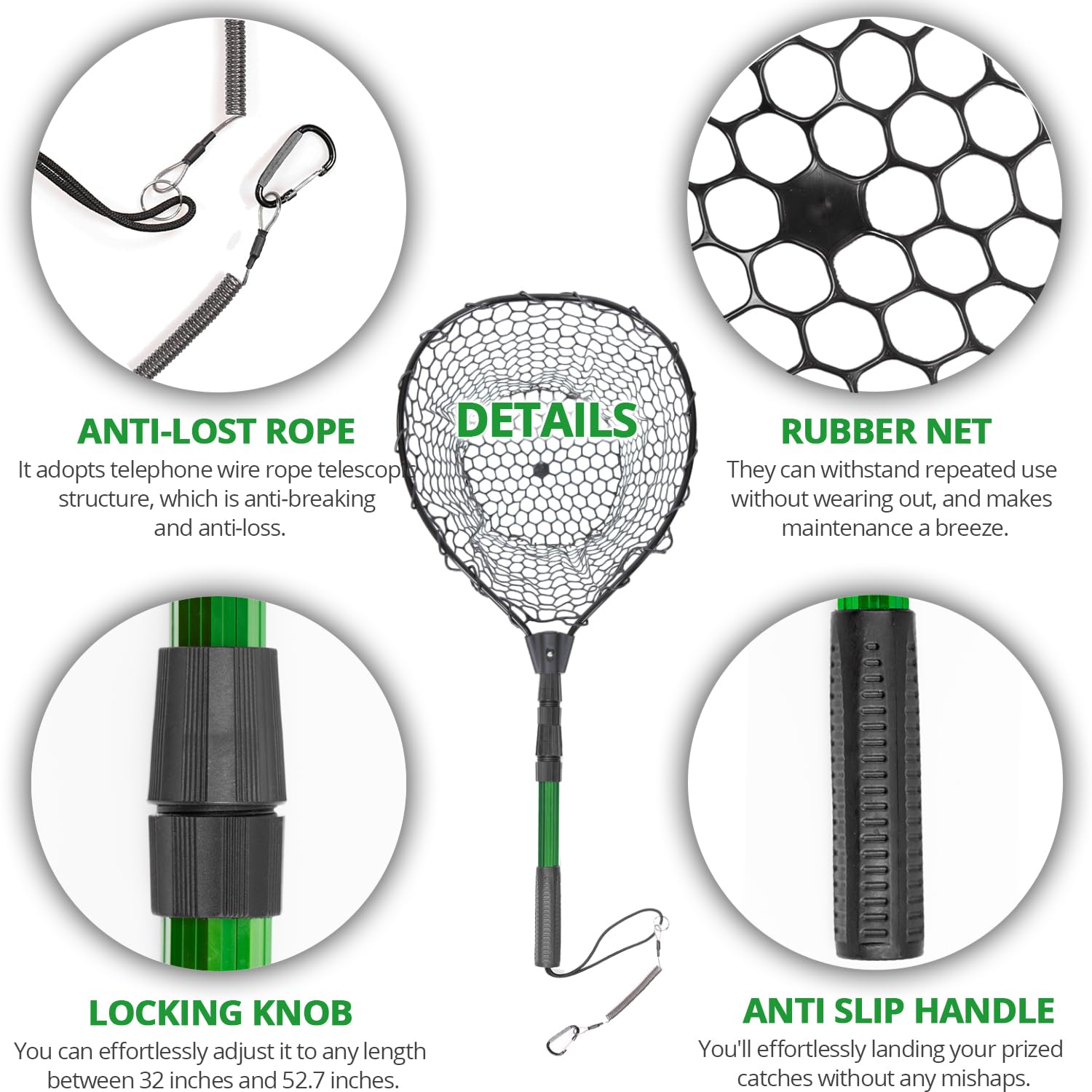 Rubber net pocket with 15.8 inch depth