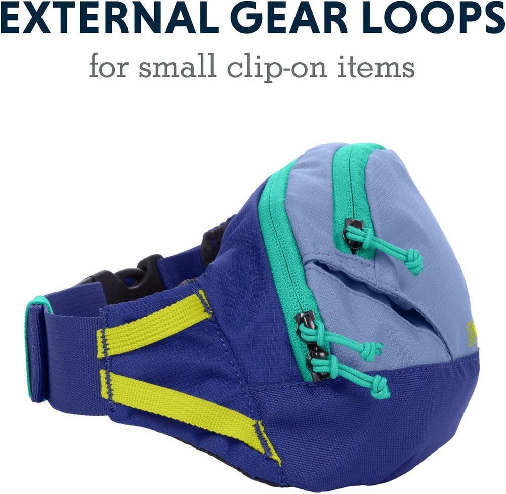 Ruffwear Home Trail Hip Pack adjustable belt showing size range