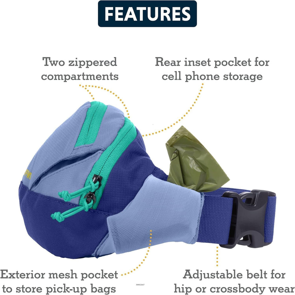 Ruffwear Home Trail Hip Pack internal treat pocket for instant rewards.