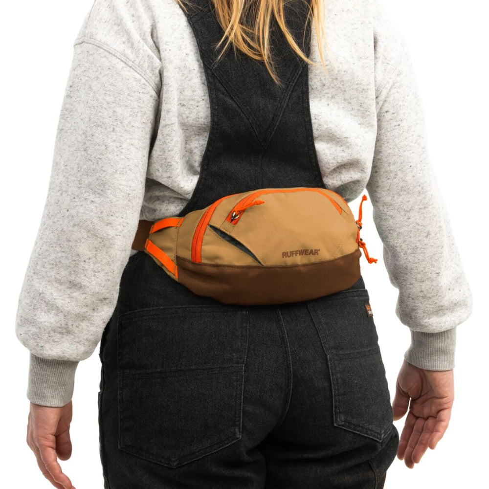 Ruffwear Home Trail Hip Pack lifestyle use from backyard to cafe setting