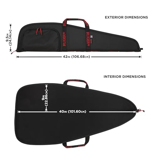 Ruger rifle case side view showing length