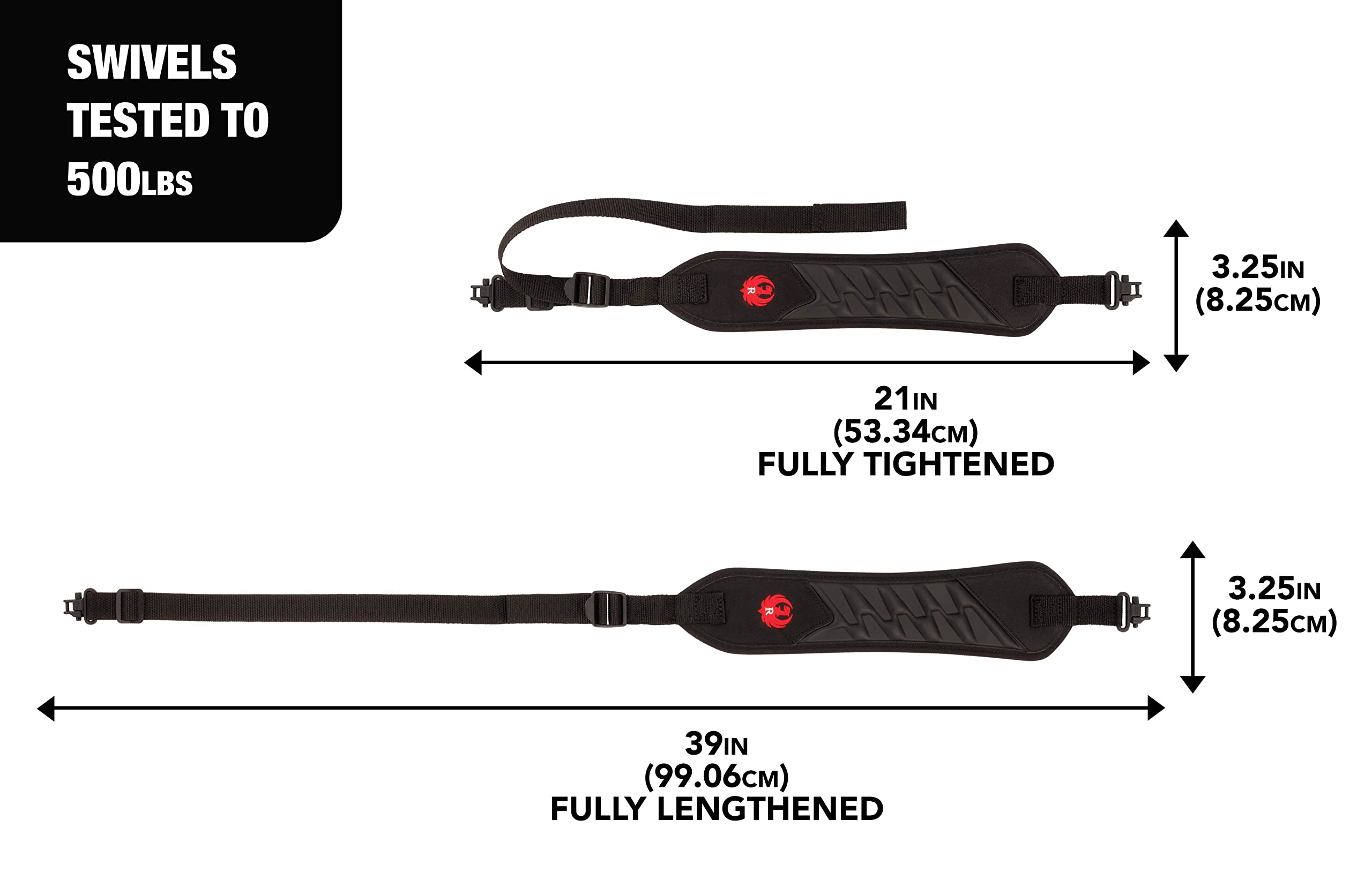 Rifle sling with padded strap for comfort