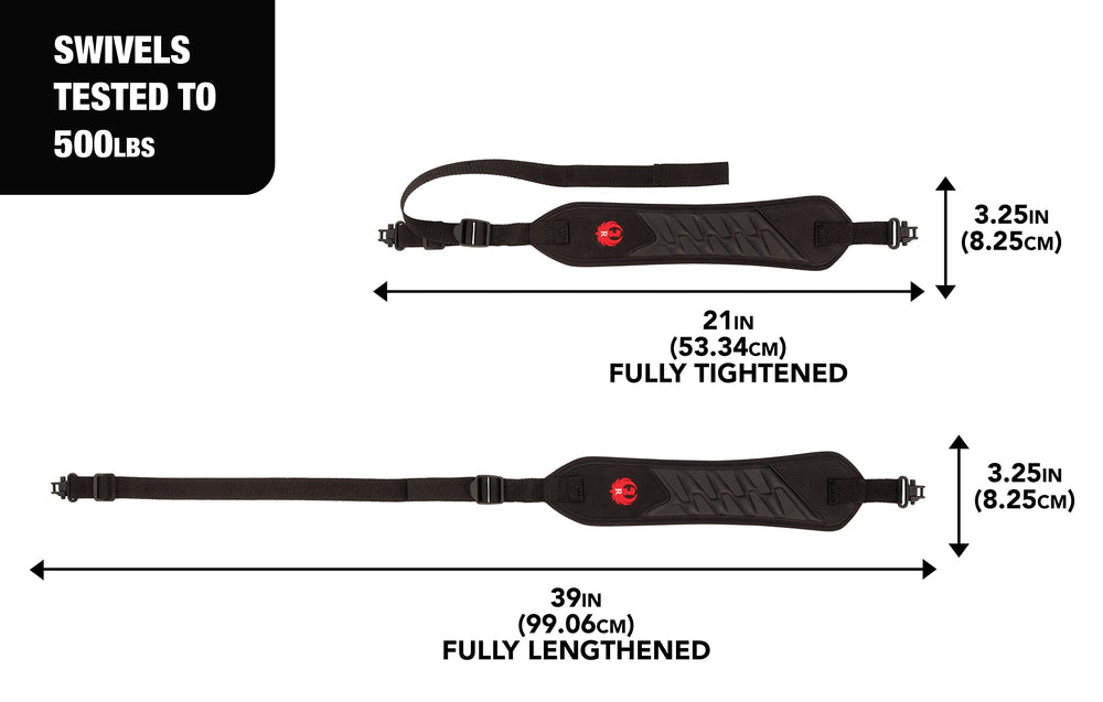 Rifle sling with padded strap for comfort