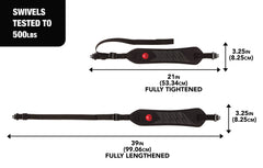 Rifle sling with padded strap for comfort