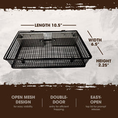 Rugged Ranch Mousinator open top lid enables easy release away from your property.