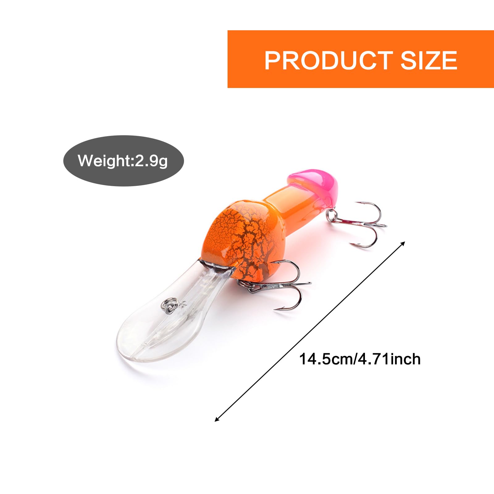 RUIFUU lures side view showing 3D design