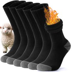 RUIXUE Merino Wool Hiking Crew Socks close-up showing warm plush texture for cold days