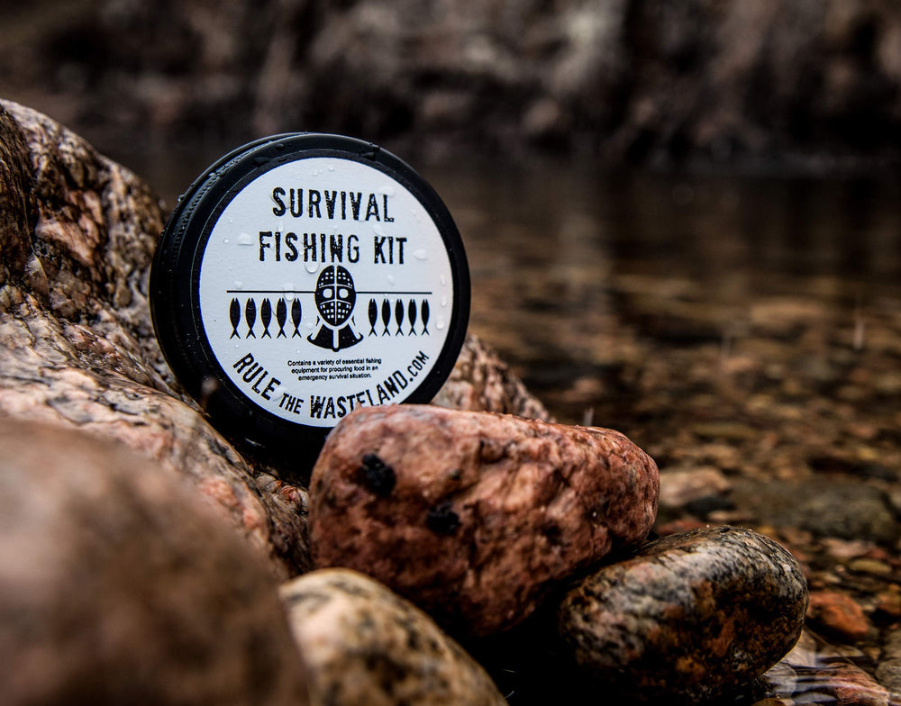 Rule the Wasteland Deluxe Survival Fishing Kit ready in pack — compact, complete gear for field fishing