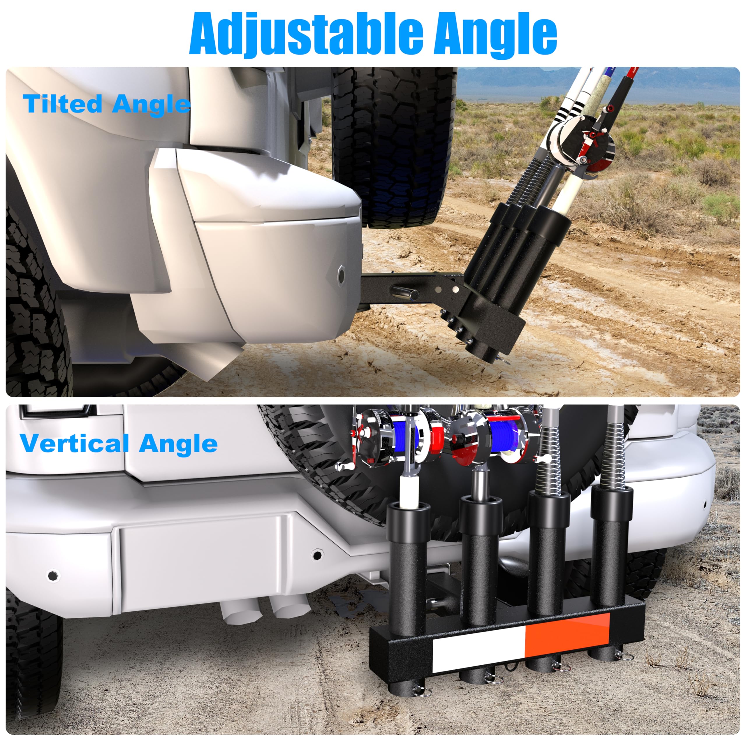 Holders showing vertical and tilted angle adjustments