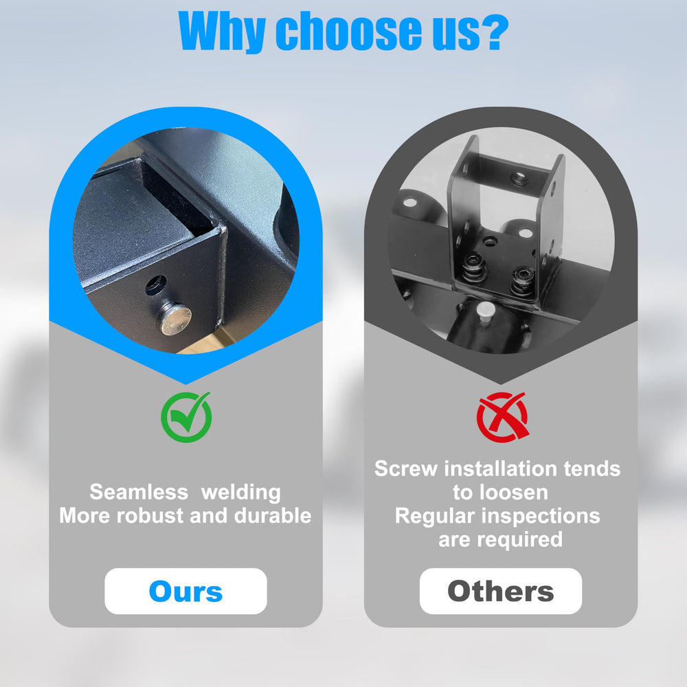 One-piece welded main bracket and U-bolt for durability