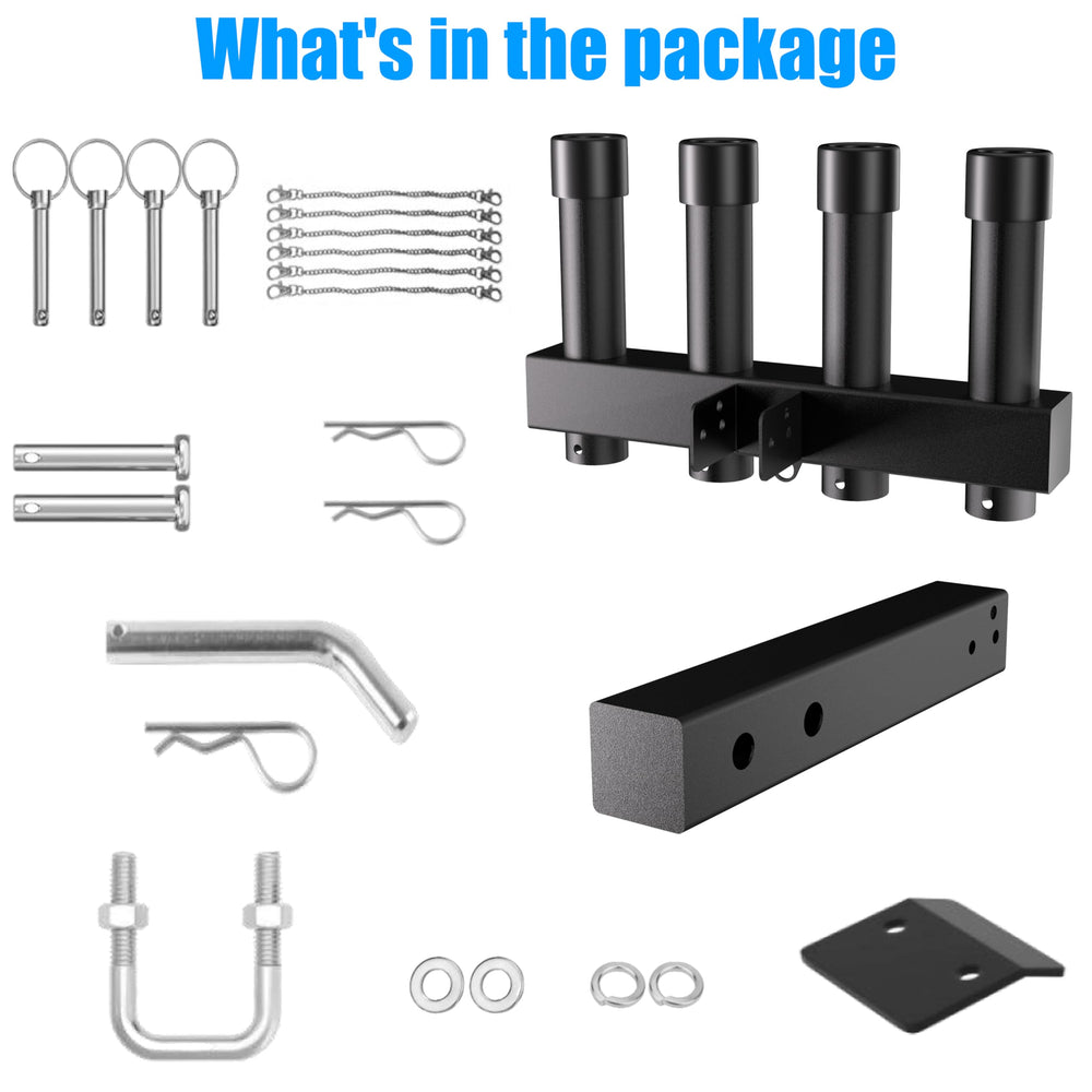 Includes hitch tightener and anti-loss lanyard with the setup