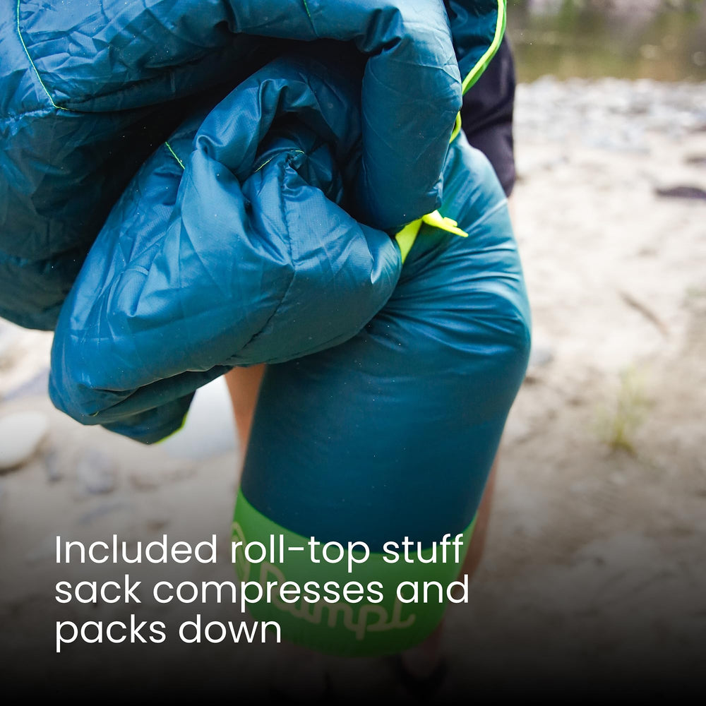 Rumpl roll-top carry bag shown for quick packing