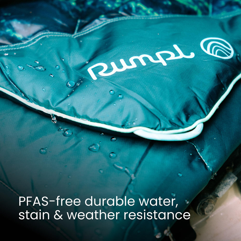 Rumpl Original Puffy Blanket 1-person packed size for easy carry.