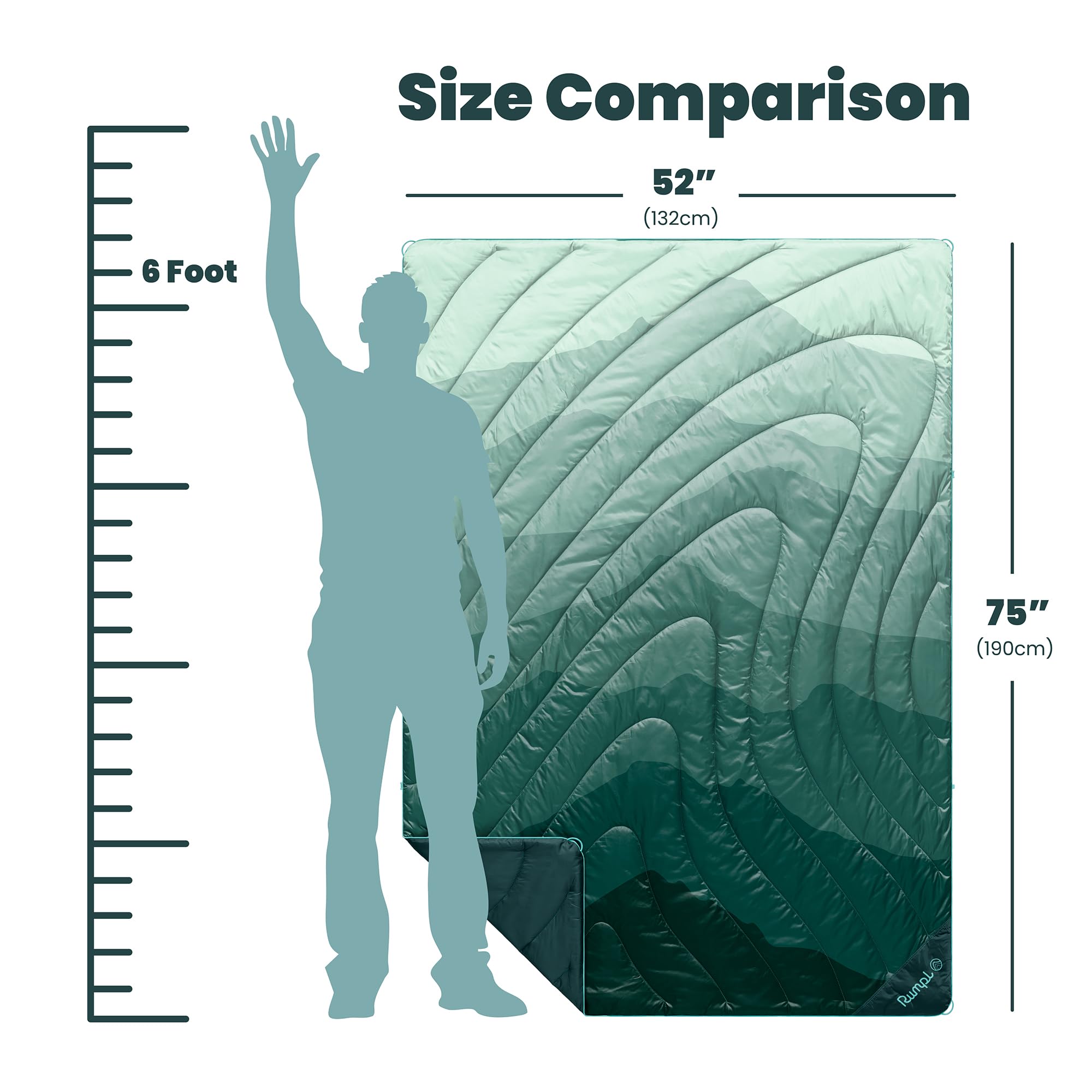Rumpl Original Puffy Blanket ground-stake loops secure camping setup