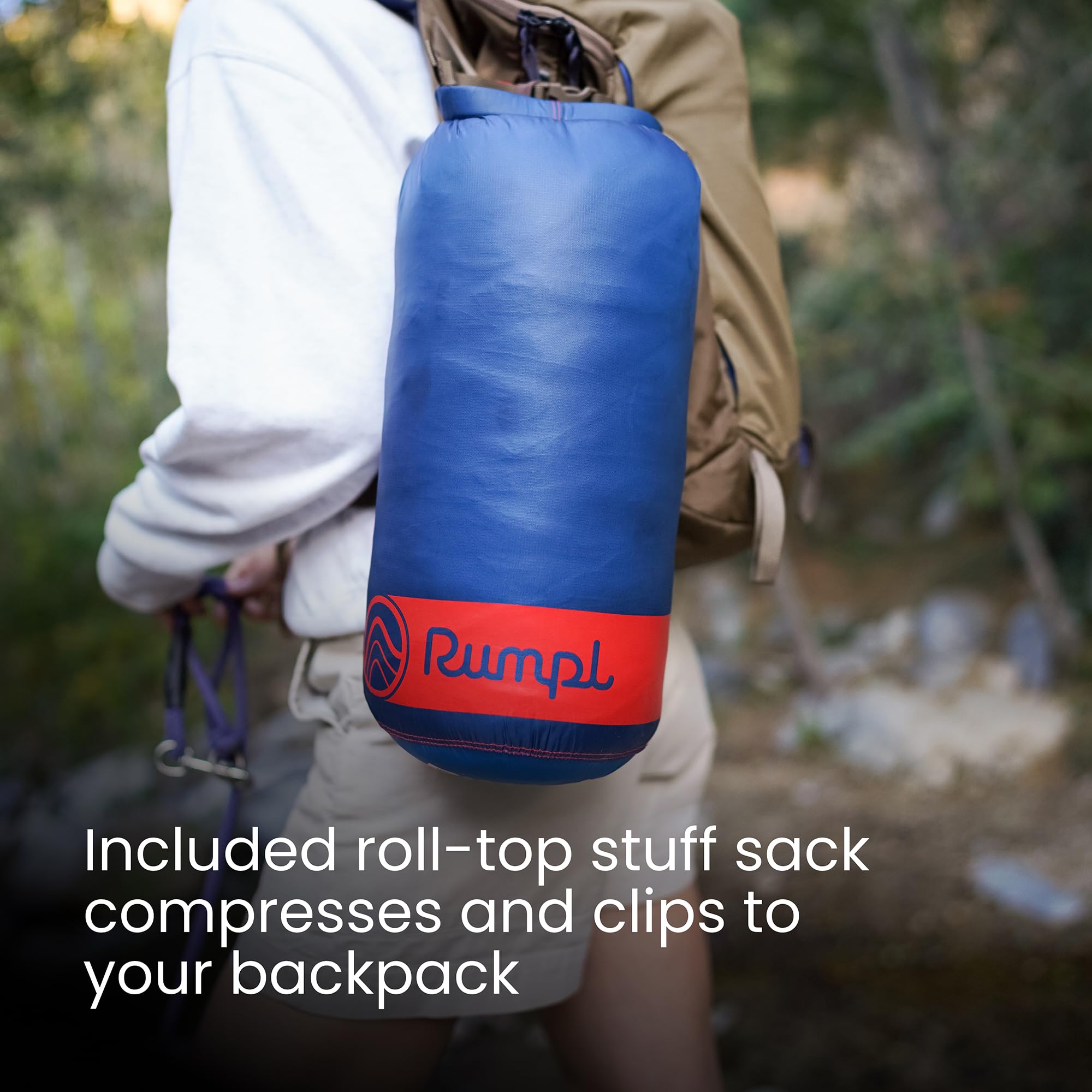 Rumpl Original Puffy Blanket water-repellent finish helps keep gear dry outdoors