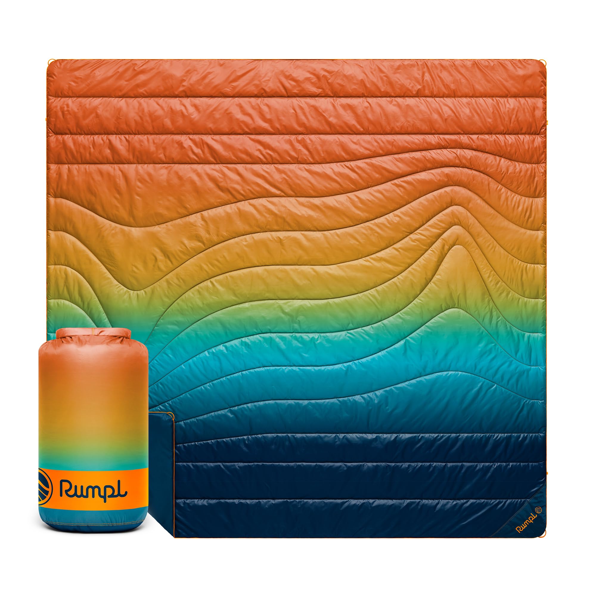 Rumpl Original Puffy Blanket water-repellent fabric for damp outdoor outings.