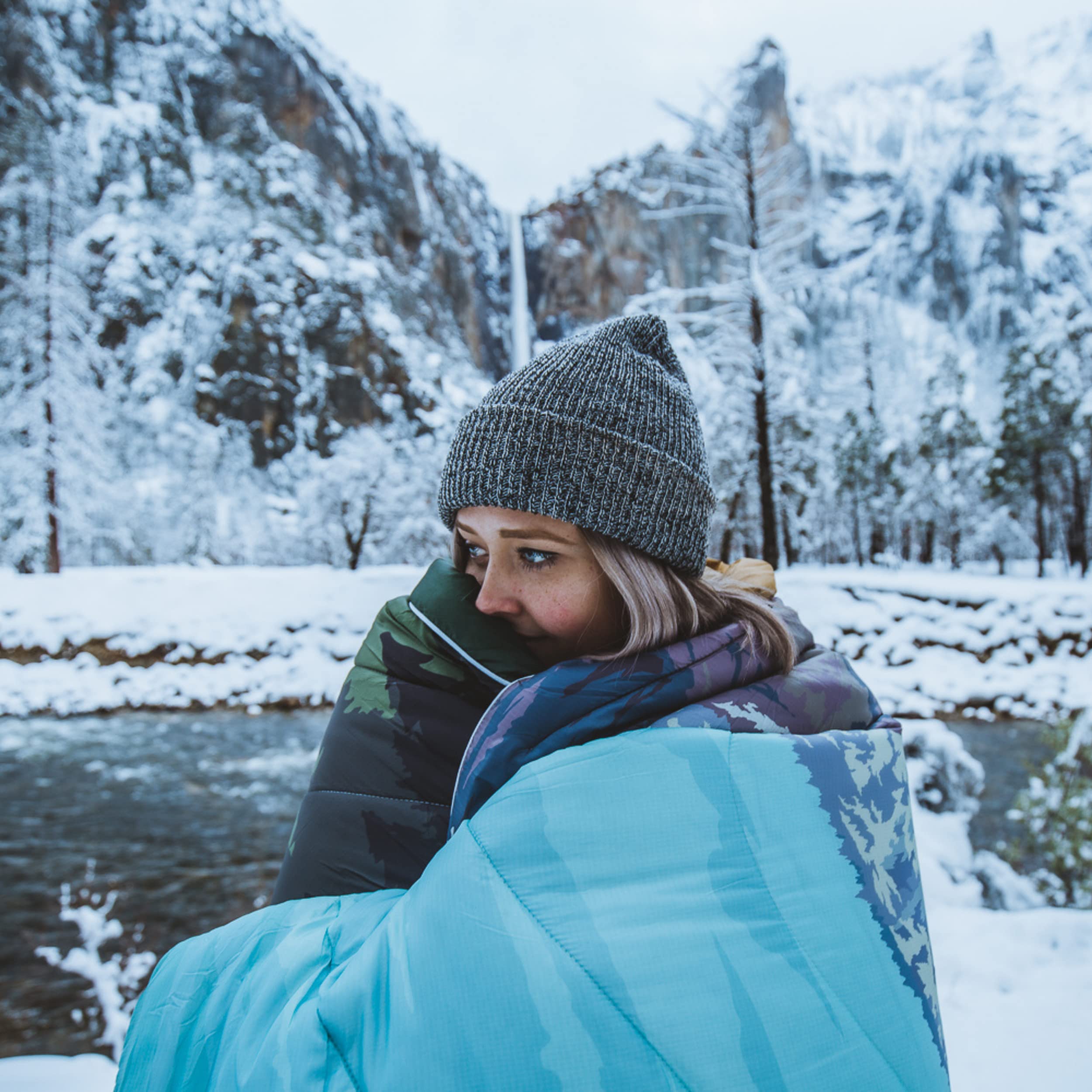 Rumpl Original Puffy Yosemite blanket machine washable for easy cleanup after adventures.