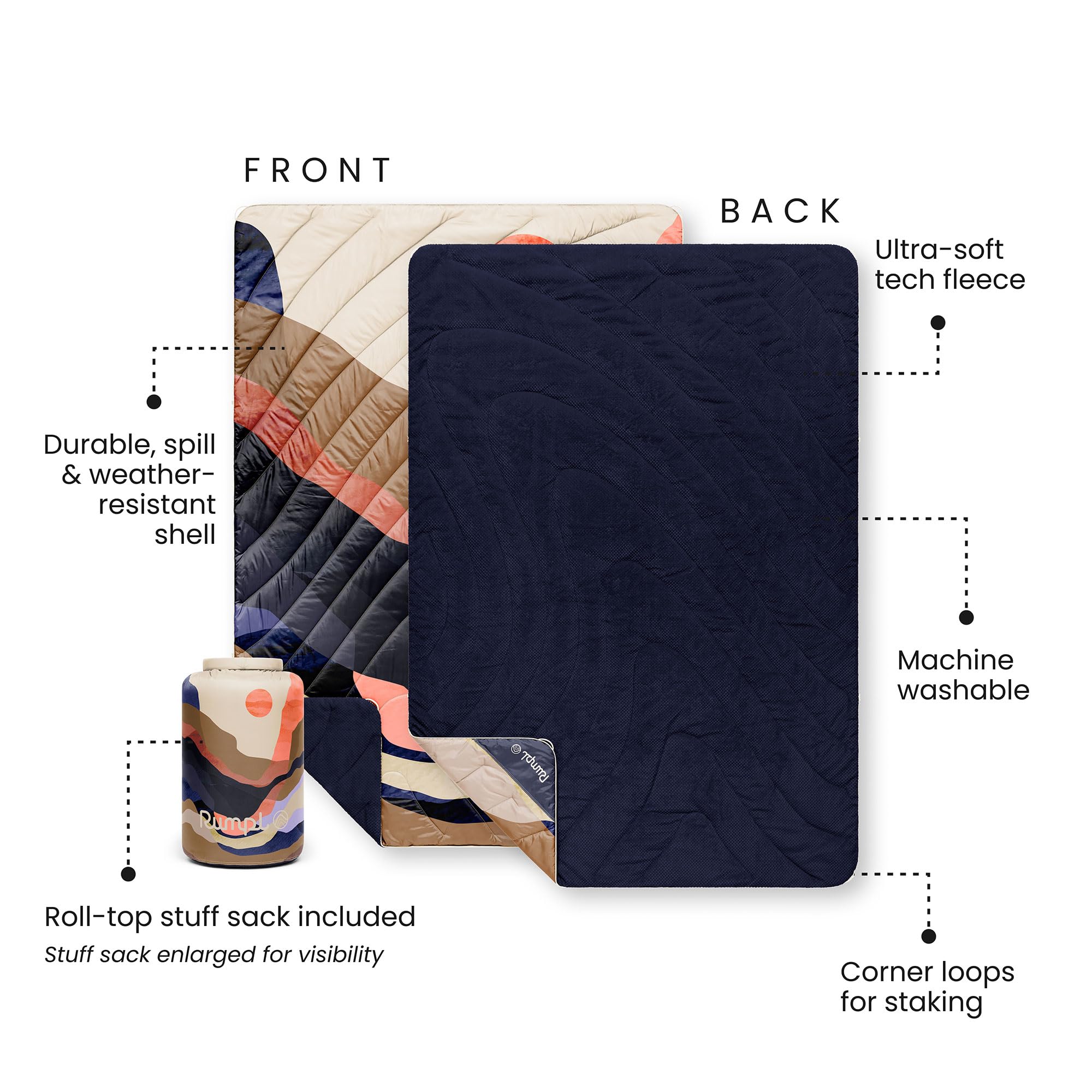 Rumpl Valley Dawn blanket on couch offering versatile warmth for movie night
