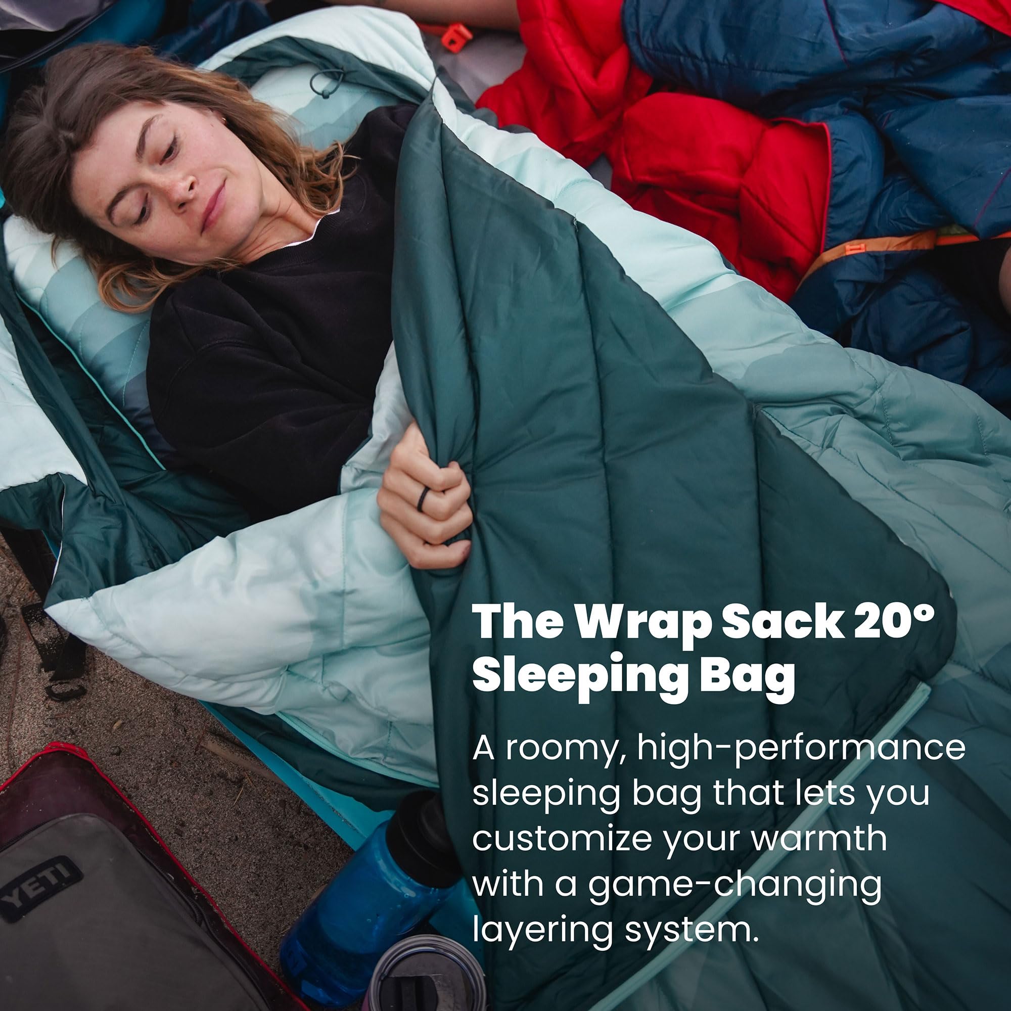 Rumpl Wrap Adapt layering system demonstrates adjustable warmth and comfort.