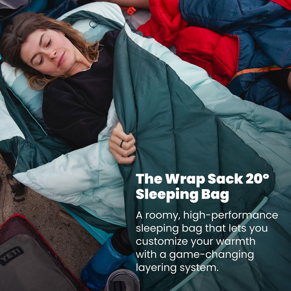 Rumpl Wrap Adapt layering system demonstrates adjustable warmth and comfort.