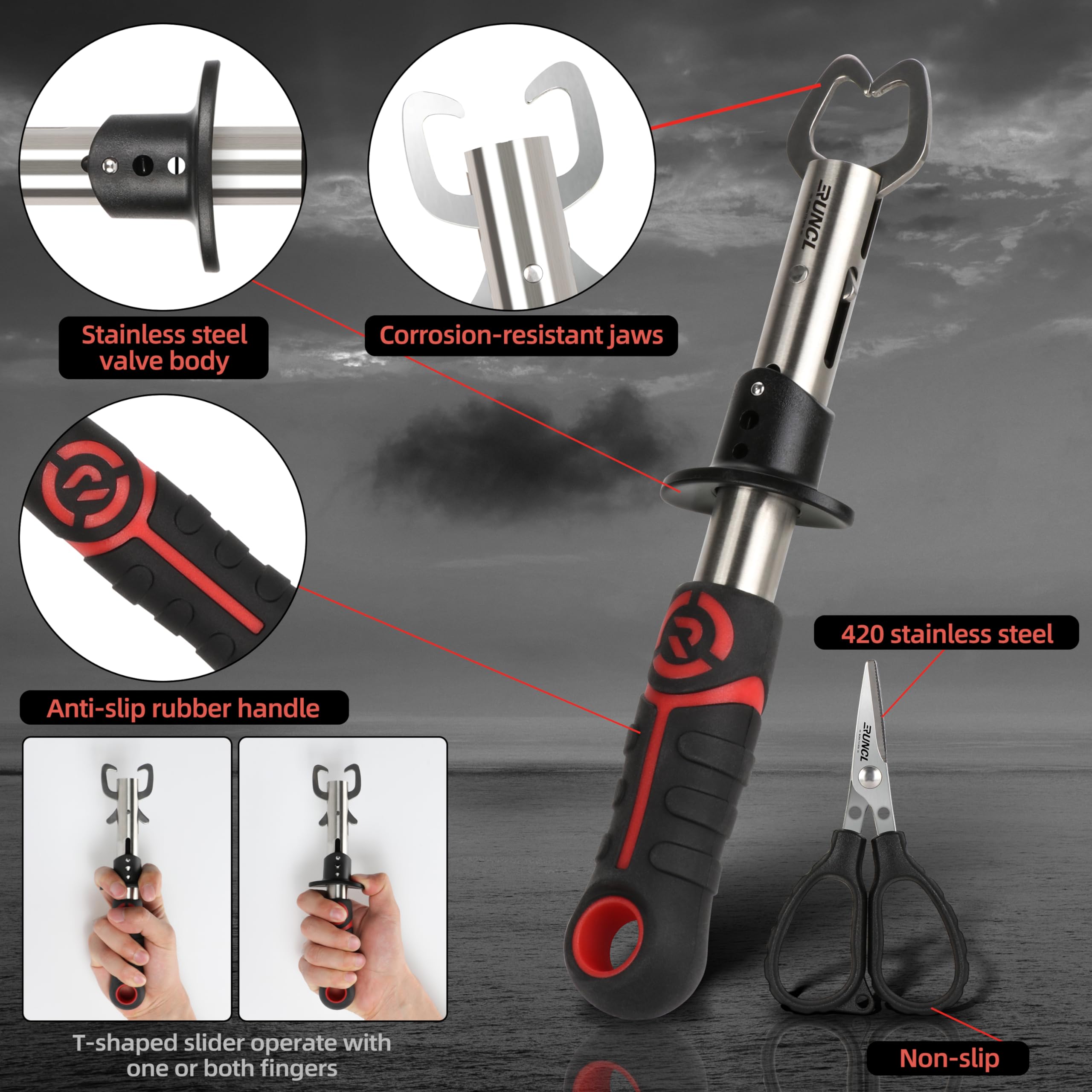 RUNCL fish lip gripper with EVA grip