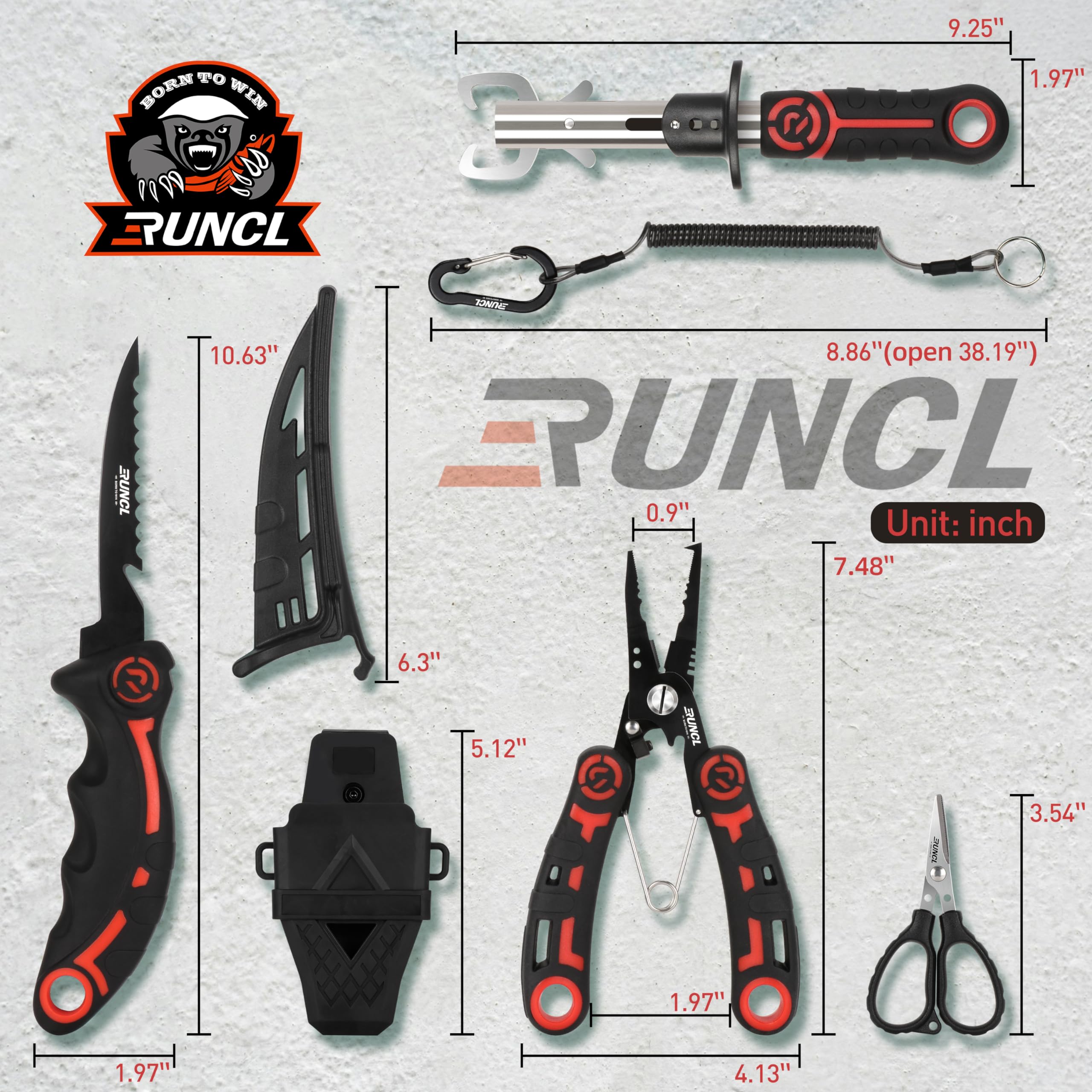 RUNCL protective sheath for fishing tools with belt clip