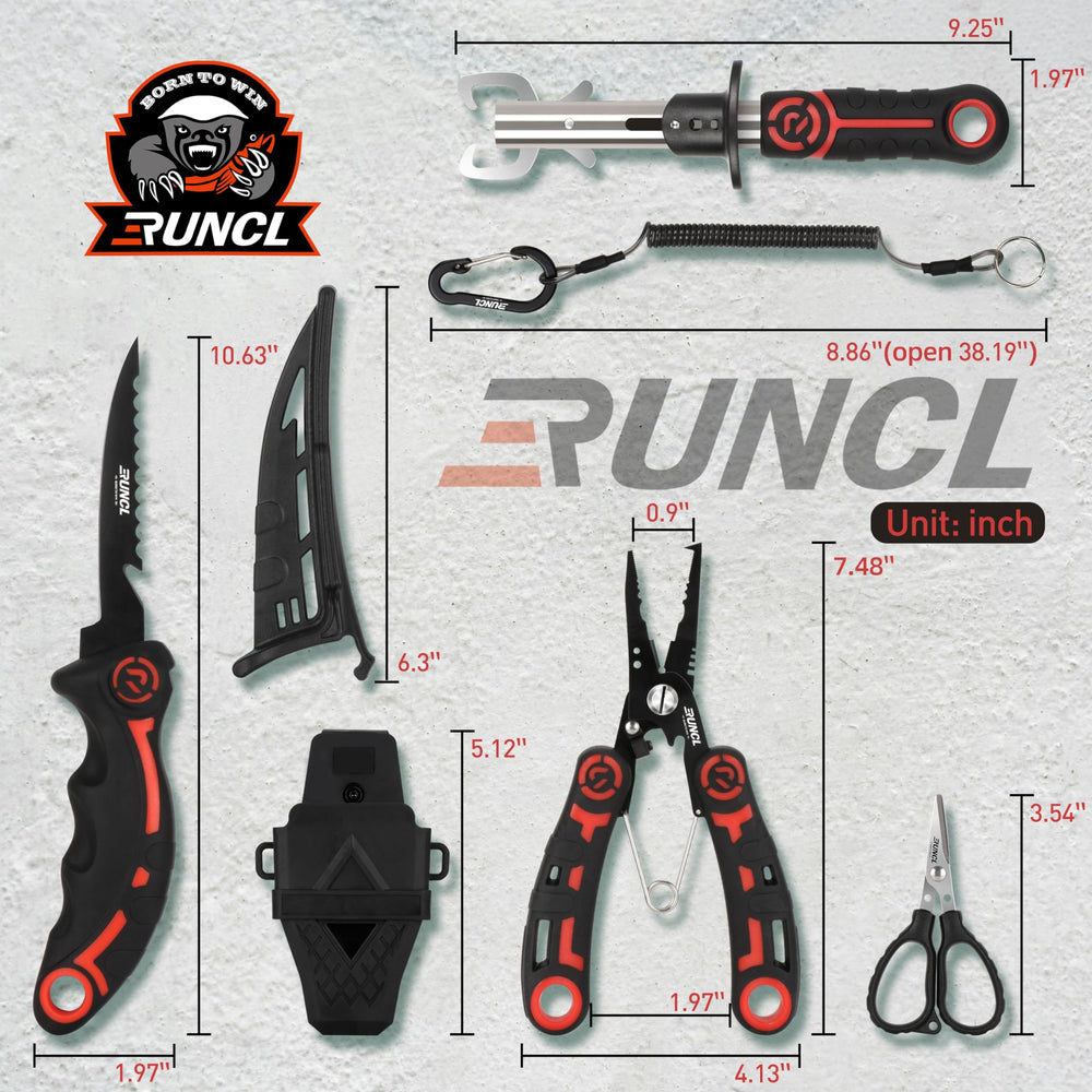 RUNCL protective sheath for fishing tools with belt clip