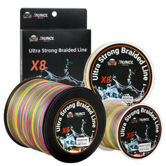 RUNCL braided line 8-strand close-up showing smooth casting capability.
