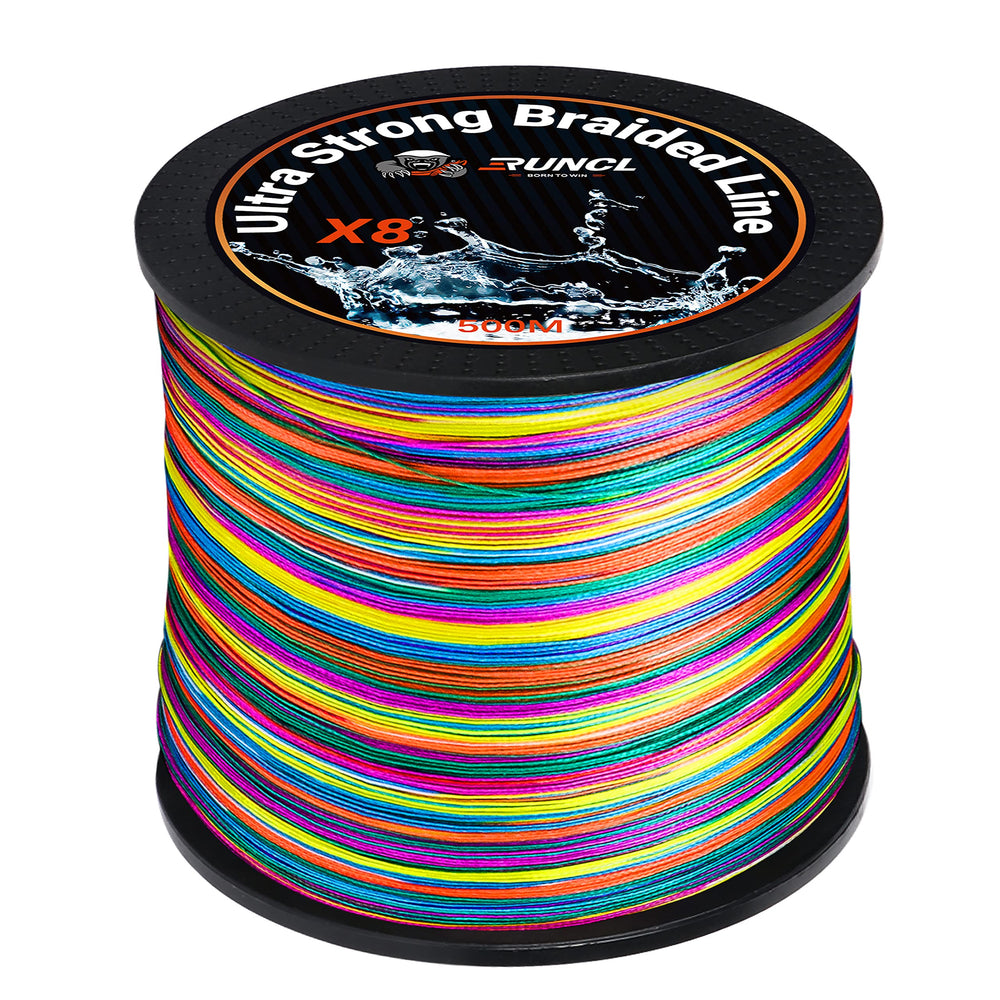 RUNCL braided line eight-strand closeup showing strength for smooth casting
