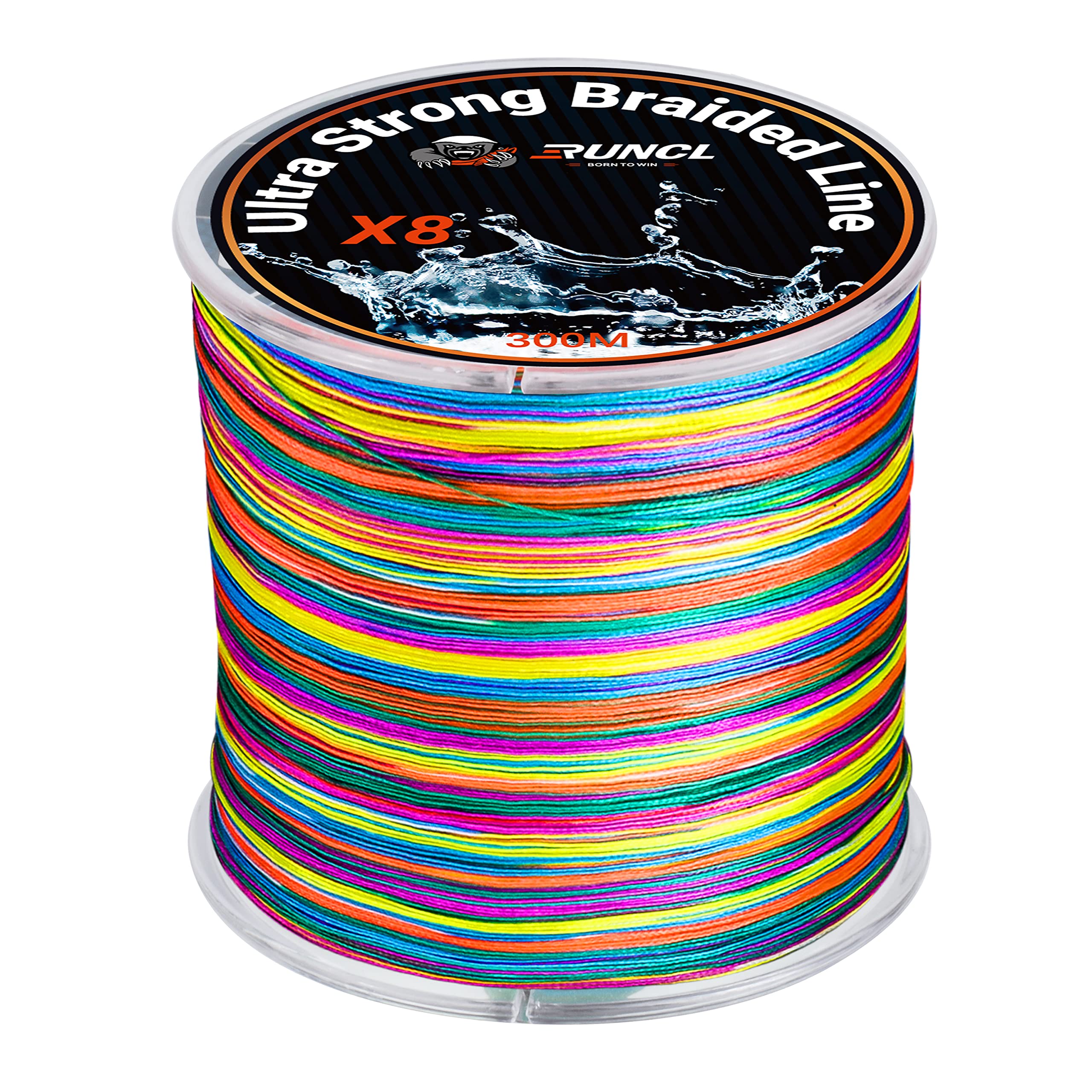 RUNCL 8-strand braided line closeup shows strength-to-diameter and smooth coating for longer casts.