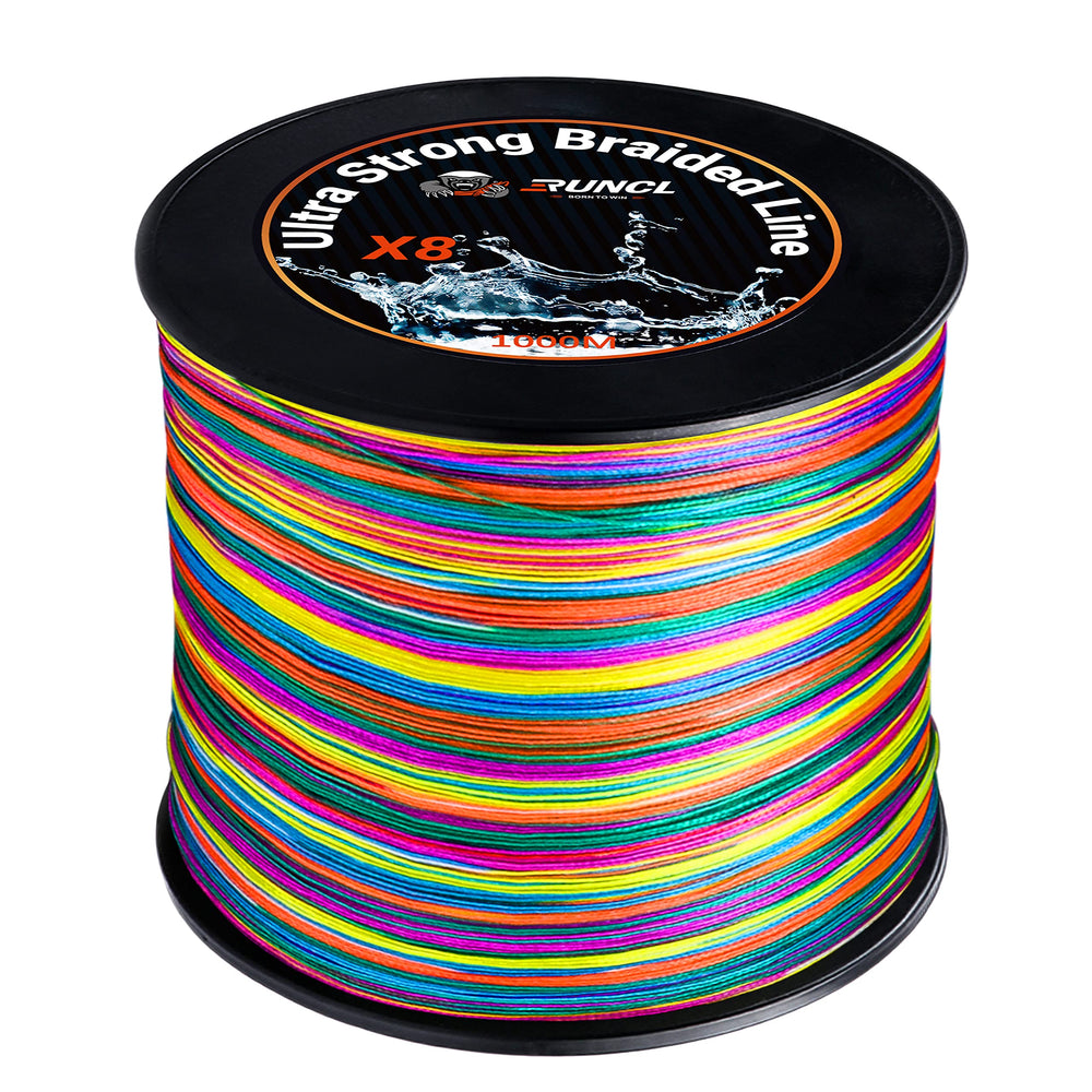 RUNCL braided line 8-strand close-up highlighting zero-stretch sensitivity.