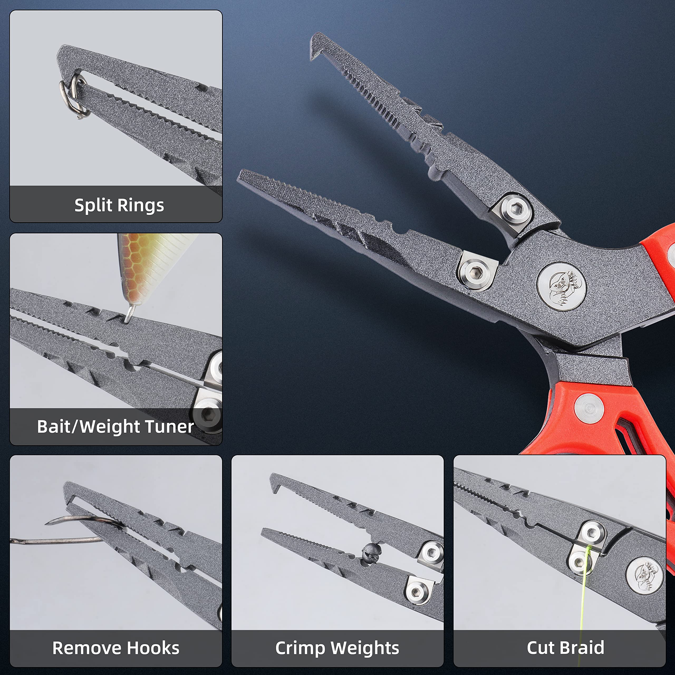 Angler using RUNCL multi-function pliers for hook removal