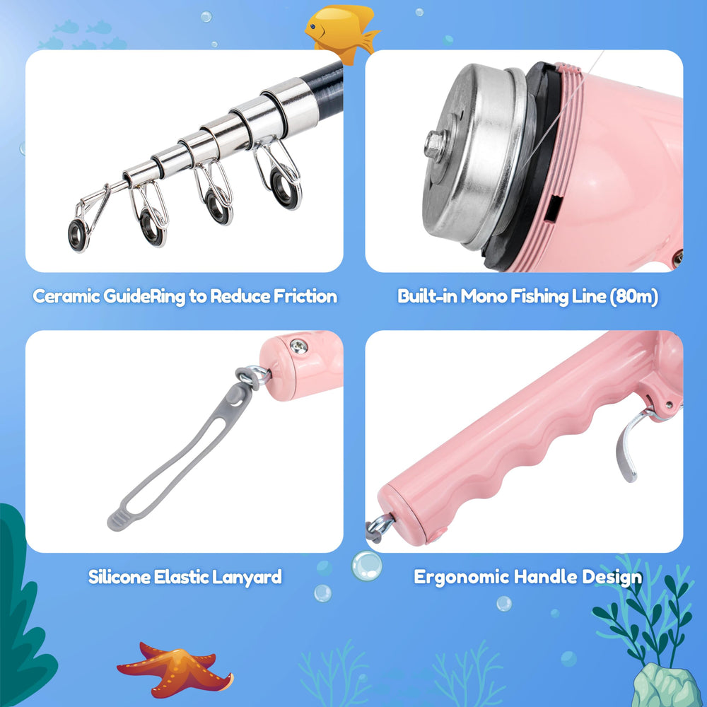 RUNCL 4.53ft rod grip designed for small hands and wet-hand comfort.