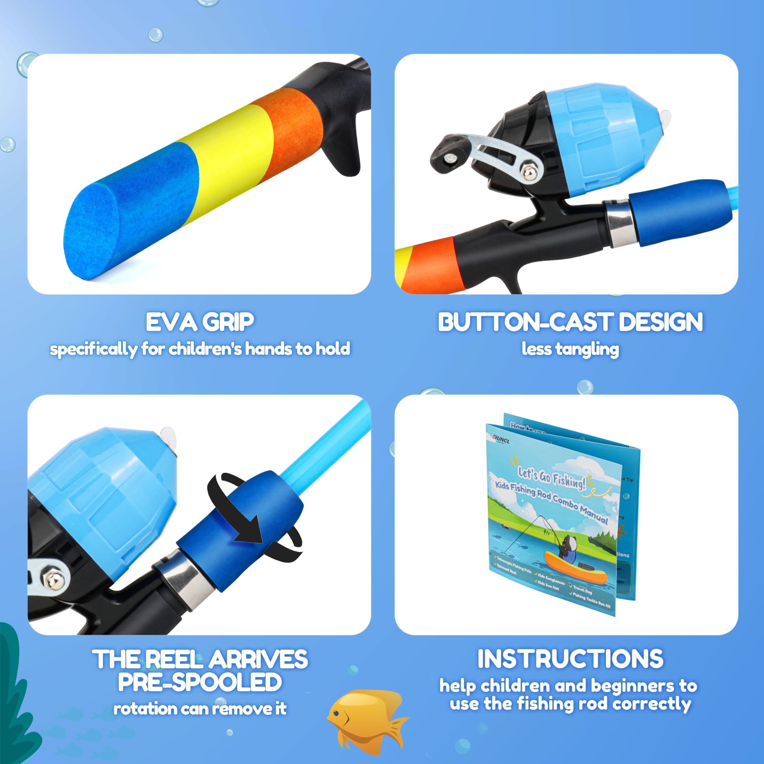 RUNCL kids-sun-hat provides sun protection during fishing sessions